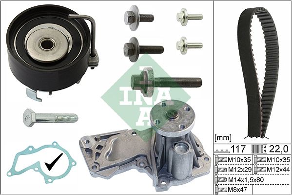 WILMINK GROUP Vesipumppu + jakohihnasarja WG1251886